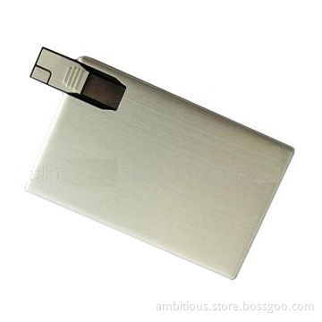 Metal card USB flash drive, collapsible connector